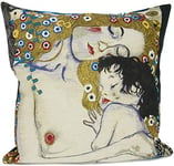Throw Pillow Case Cushion Cover Decorative Square Jacquard Weave Fabric Premium Cushions for Sofa or Bedroom Gustav Klimt The Three Ages of Woman Made in France