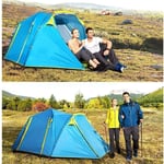 3-4 People, One Room, One Hall, Automatic Four Season Tent, Double Layer, Rainproof Construction, Thickened Camping (Color : Blue)
