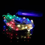 5m 50 Led Button Battery Powered Waterproof String Lights Lamp Colorful Light