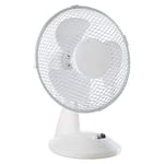 Fine Elements COL1250 Oscillating 9 Inch Desk Fan with 2 Speed Settings, Easy To Access Control Buttons, Safe and Secure Mesh Grill Protecting the Blades-White, One Size