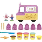 Play-Doh Peppa's Ice Cream Playset with Ice Cream Van, Peppa and George Figures, and 5 Pots
