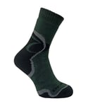 Dr Hunter - Mens Thick Warm Cushioned Padded Sole Merino Wool Thermal Hiking Socks - Dark Green Cotton - Size 6.5-8 (UK Shoe)