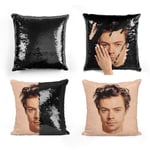 Plenty Dreams Harry Styles Face Reversible Sequin Cushion Cover Pillowcase A Magic One Direction Mermaid Pillow Cover