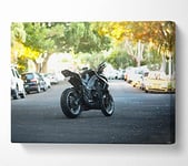 Motorbike on the street Canvas Print Wall Art - Extra Large 32 x 48 Inches