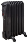 2000W 9 Fin Portable Electric Slim Oil Filled Radiator Heater with Adjustable Temperature Thermostat- Black