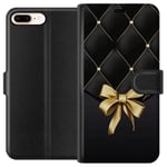 Apple iPhone 8 Plus Svart Plånboksfodral Elegant Rosett