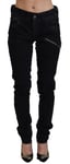 GALLIANO Jeans Black Cotton Mid Waist Skinny Slim Fit Denim Pants W28 420usd