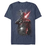 Star Wars Men's Dark Lord Darth Vader Graphic Shirt, Navy Heather, Medium