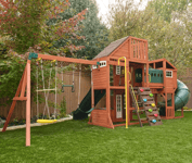 Kids Garden Playhouse Large Outdoor Swing Set Wooden Tree House Slide Playcentre