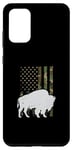 Coque pour Galaxy S20+ Drapeau patriotique américain vintage du parc national Bison et Buffalo