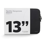 Trunk Neopren Sleeve for MacBook og Bærbar PC 13&quot; med Riflet Design (32 x 22,5 x 2 cm) - Black