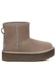 UGG Kids Classic Mini Platform Classic Boot, Grey, Size 13 Younger