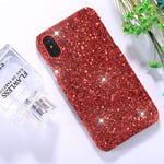 Ruthlessliu New For iPhone X/XS Colorful Sequins Paste Protective Back Cover Case (Black) (Color : Red)