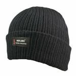 New Mens Thermal Beanie Black Hat Winter Cap