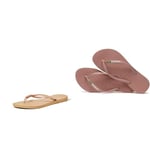 Havaianas Women's Slim Flip Flops, Brown (Rose Gold), 6/7 UK Slim Brasil Logo Women Flip Flops | Color: Black | Size: 6/7 UK