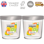 Yankee Candle Tumbler Glass Scented Home Room Fragrance Sunny Citrus 200g x2