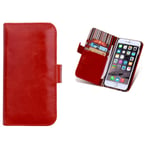 Brg Exklusiv Läderfodral/plånbok För Iphone 6/6s Plus - Röd