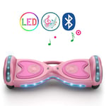 QINGMM Hoverboard,Self Balancing Car with LED Flash Lights Wheels And Bluetooth Speaker,Smartphone Control Electric Scooters,for Kids Adult,rose gold