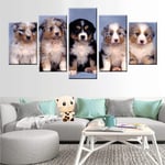 BJWQTY Frameless-Hd Board Cute Animal Puppy Image Printed Modern Decoration Gifts For Home Living Room Office5 pieces_40X60_40X80_40X100Cm