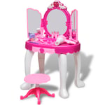 vidaXL Sminkbord för barn med 3 speglar och ljud- ljuseffekter 80115