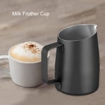 (Black) Stainless Steel Milk Frother Cup Coffee For