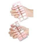 2 förpackningar med 3D Gel Nagelklistermärken Gel Nagelsticker 3d förgyllning ljusbehandling Nagellack lim Nagelsticker