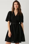 Selected FEMME - Klänning slfDahlia SS Short Broderi Dress - Svart