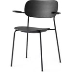 Co Dining Chair Black Steel w. Armrest, Sort Eik