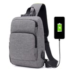 Sleeping Forest Sling Bag Single Strap Backpack Men One Strap Backpack For Men With Charging Port Crossbody Backpack Patagonia Black Sling Bags For Women Small Chest Bag For Oxford Cloth -Gray
