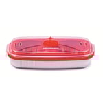Snips Cuiseur oeuf & Omelette, Cuiseur Vapeur Micro Onde, 0,75 LT, 24 x 12,5 x 6 cm, Récipient alimentaire micro-ondes Blanche et Rouge, Made in Italy