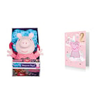 Peppa Pig SLEEPOVER PEPPA SOFT TOY BEDTIME LULLABY TOY WITH LIGHTS & Danilo Promotions Ltd Official Age 2 Birthday Card, Princess Card mutliple colours PG057