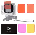 CamKix Diving Lens Filter Kit compatible with GoPro HERO 4 Black, Silver HERO+ HERO+, HERO and 3+ - fits Standard Waterproof Housing - Enhances Colors for Various Underwater Video and Photography Conditions - Includes 5 Filters for Vivid Colors, Improved 