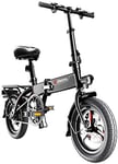 LAMTON Electric Bicycles Lightweight Magnesium Alloy Material Folding Portable Easy To Store E-Bike 36V Lithium Ion Battery With Pedals Power Assist 14 Inch Wheels 280W Powerful Motor