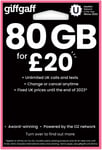 Giffgaff giffgaff 100GB Pay As You Go Sim Card