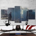 TOPRUN Canvas Picture - Wall Art Print - Assassin's Creed Unity - 5 panels - Modern Motif Wall Art - 5 piece - Non-Woven - Image Paintings - Framed Artwork - Ready to hang