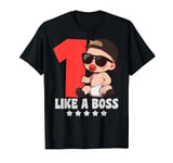 Baby 1st Birthday Boys Girls 1 Year Like a Boss Kids T-Shirt