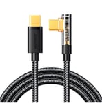 Joyroom USB C-kabel vinklad - USB C för snabb laddning och dataöverföring 100W 1,2 m svart (S-CC100A6)