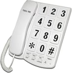 TEL UK 18040 East To Read Big Button Corded Home Telephone  New Yorker - WHITE