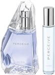 Perceive Eau De Parfum 50Ml and EDP Purse Spray 10Ml Bundle - with Notes of Pear