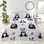 Rapport Home Rapport Panda Fun Filled, Parure de lit, Coton, Multicolore, 2 pièces, Taille : Simple 135 cm x 200 cm