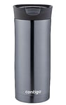 Contigo Huron Snapseal Travel Mug, Stainless Steel Thermal Mug, Vacuum Flask, Leakproof Tumbler, Coffee Mug with BPA Free Easy-Clean Lid, Gunmetal, 470 ml