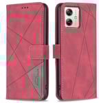 Motorola Moto G54 5G BINFEN COLOR Embossed Plånboksfodral - Röd Röd