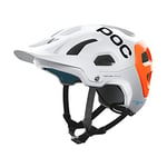 POC Tectal Race SPIN NFC - Casque de vélo, Hydrogen White/Fluorescent Orange AVIP, M-L (55-58cm)
