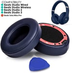 SoloWIT Professional Beats Studio Replacement Ear Pads Cushions -Earpads Compatible with 2 & 3 Wired/Wireless Over-ear Headphones Soft Protein Leather/Noise Isolation Memory Foam
