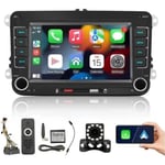 PRUMYA 7 tums Bluetooth bilradio trådlös CarPlay Android Auto för VW Passat Touran Caddy Jetta Stereo Multimedia Player