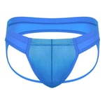 YXX Jockstrap String Homme Slip Sexy Motif Imprimé Tanga pour Homme Respirant Confortable Underwear Thong Gay G-String 2 pcs,Bleu,L