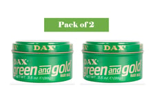 Pack of 2 Dax Green & Gold Hair Wax 3.5oz 99g