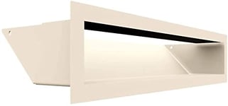 Grille de Ventilation KRATKI AIR | Grille d'air Chaud 9 x 40 cm | Crème | Grille d'extraction pour Ventilation de cheminée | Prise d'air à Un Angle de 45 degrés | résistant à la surchauffe