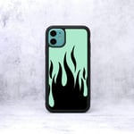 Neon Flames Phone Case/Cover Compatible with iPhone 11 Pro Green
