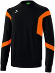 Erima 1076 Classic Team Sweat-Shirt Homme, Noir/Orange, FR : S (Taille Fabricant : S)